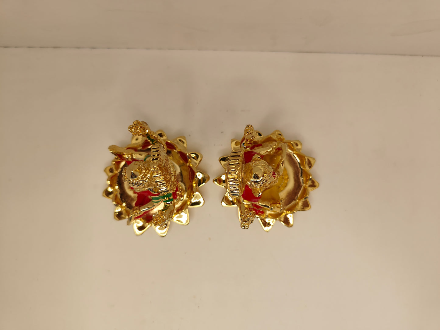 Gold Plated Lotus Laxmi Ganpati Set: Divine Abundance in Gold (3.25 Inches)
