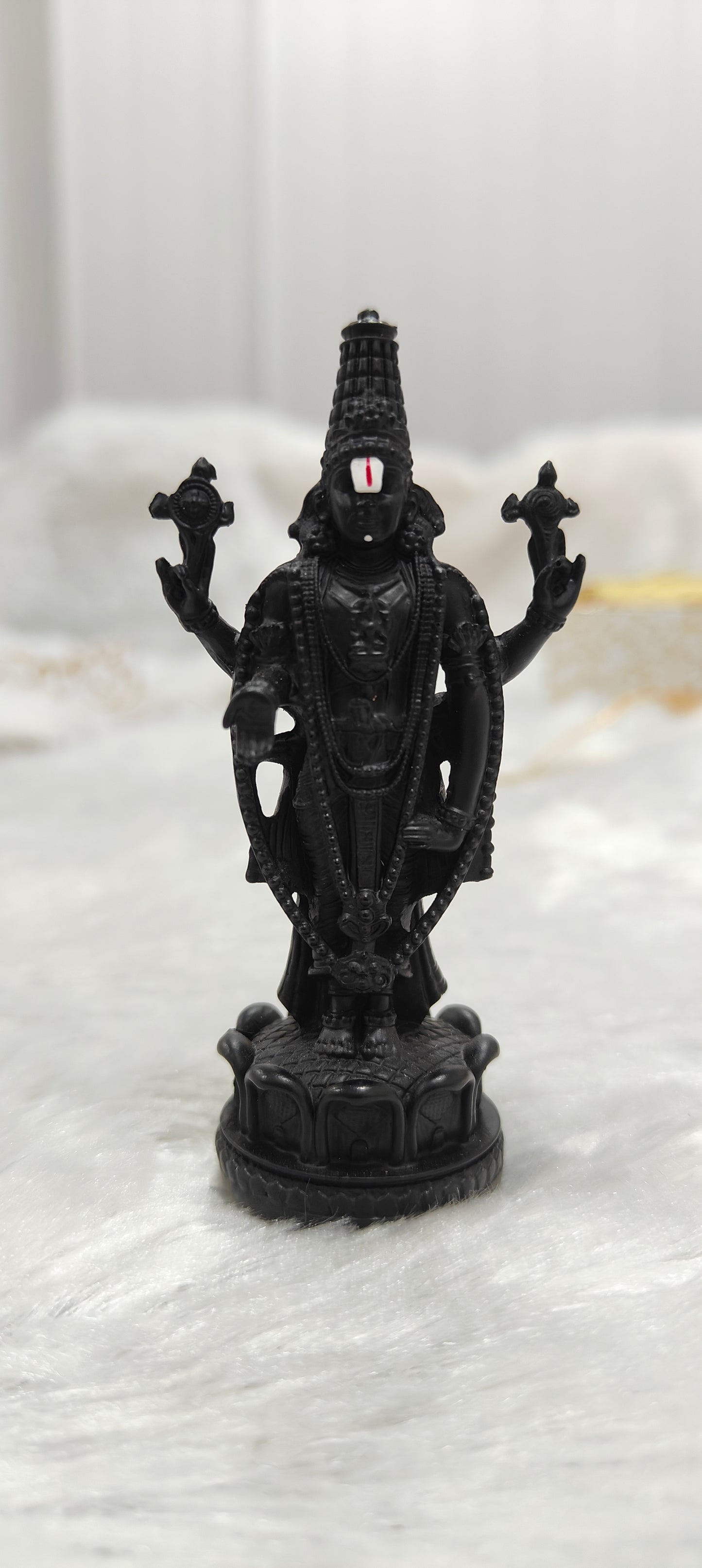 3.5 inch Full Black Lord Tirupati Balaji Statue