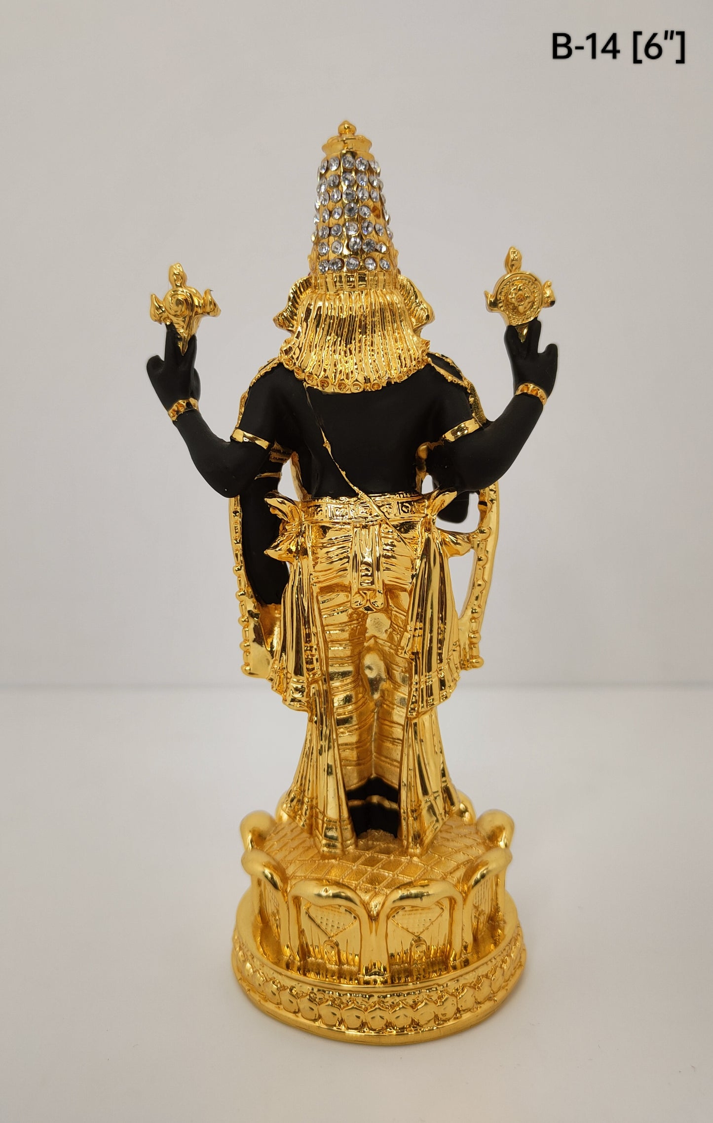 Gold Plated Lord Tirupati Balaji With Diamond 6 Inch