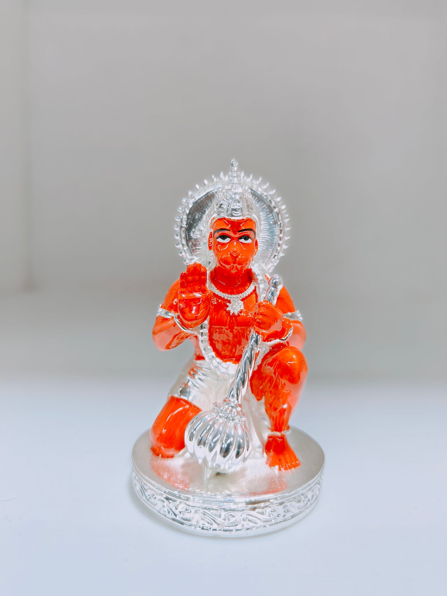 Silver Plated Hanuman Ji Statue: Perfect for Car Dashboard and Gifting (100 GM)