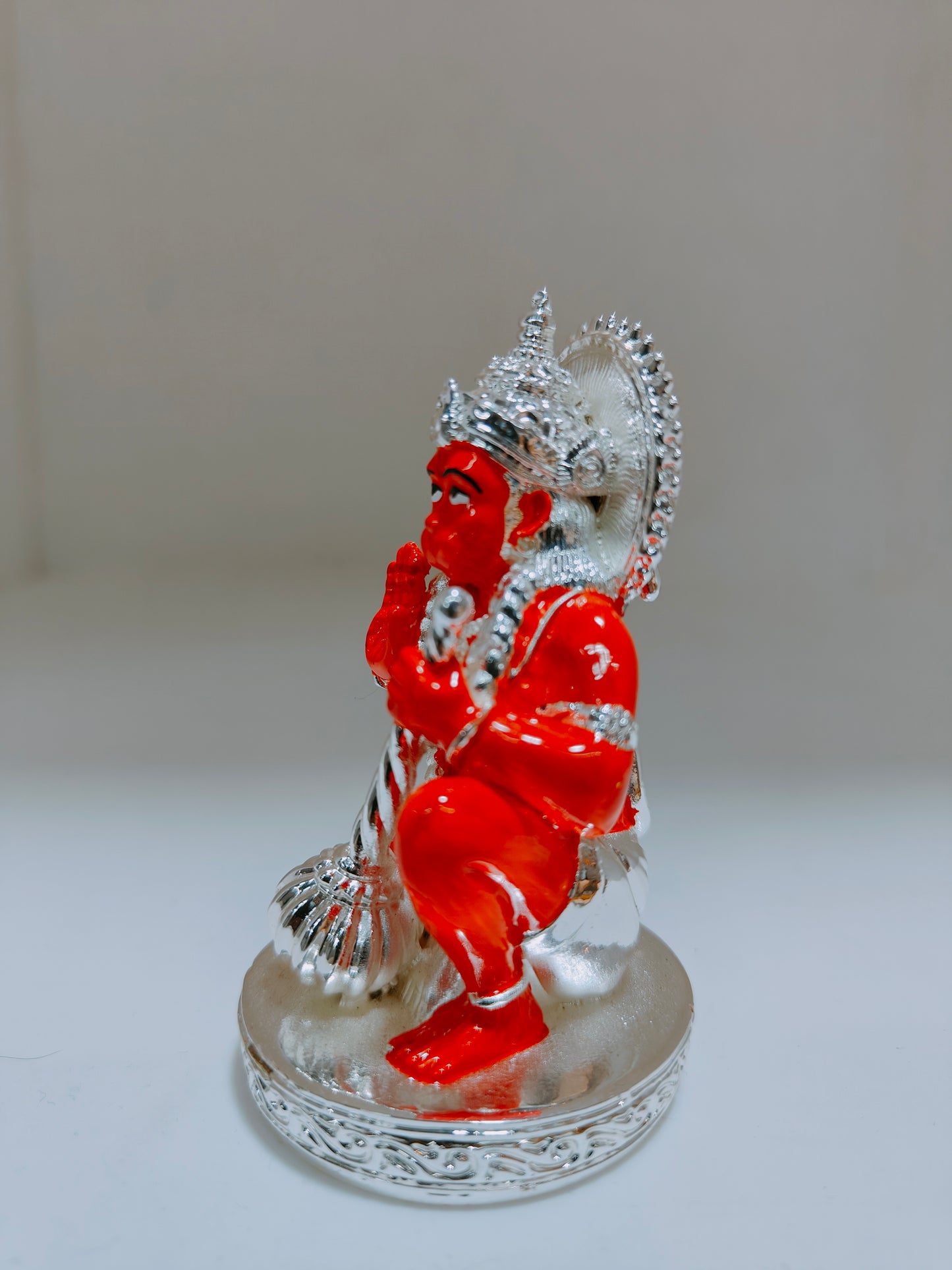 Silver Plated Hanuman Ji Statue: Perfect for Car Dashboard and Gifting (100 GM)