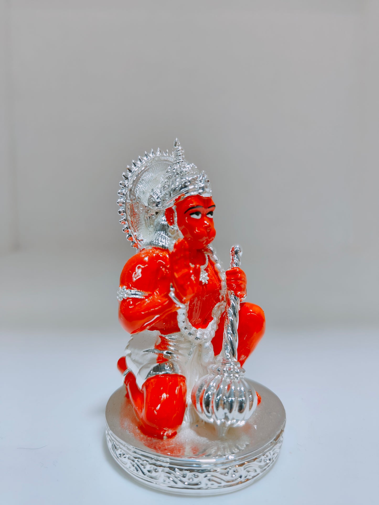 Silver Plated Hanuman Ji Statue: Perfect for Car Dashboard and Gifting (100 GM)