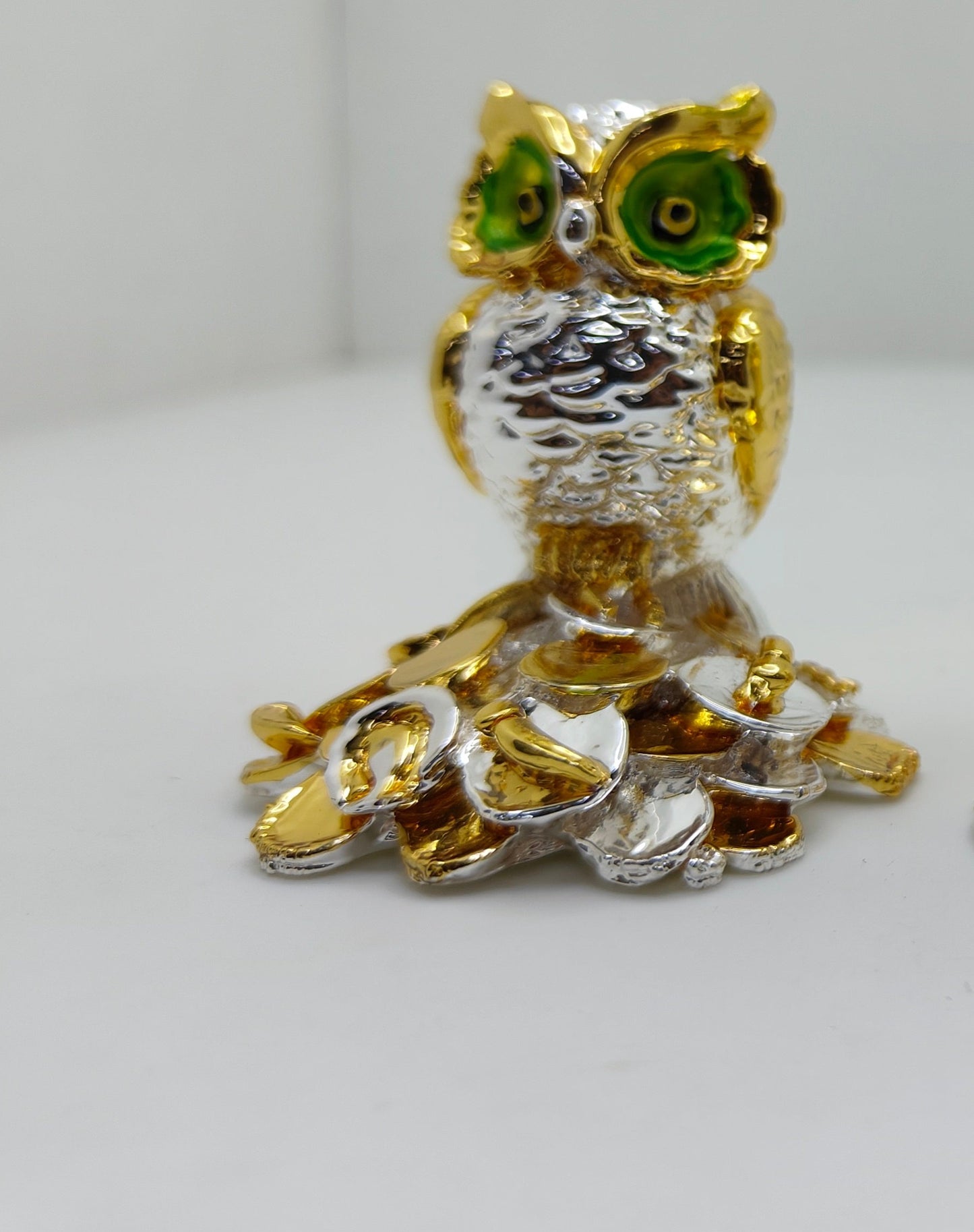 Gold and Silver Plated Owl: Majestic Charm in 2 Inches