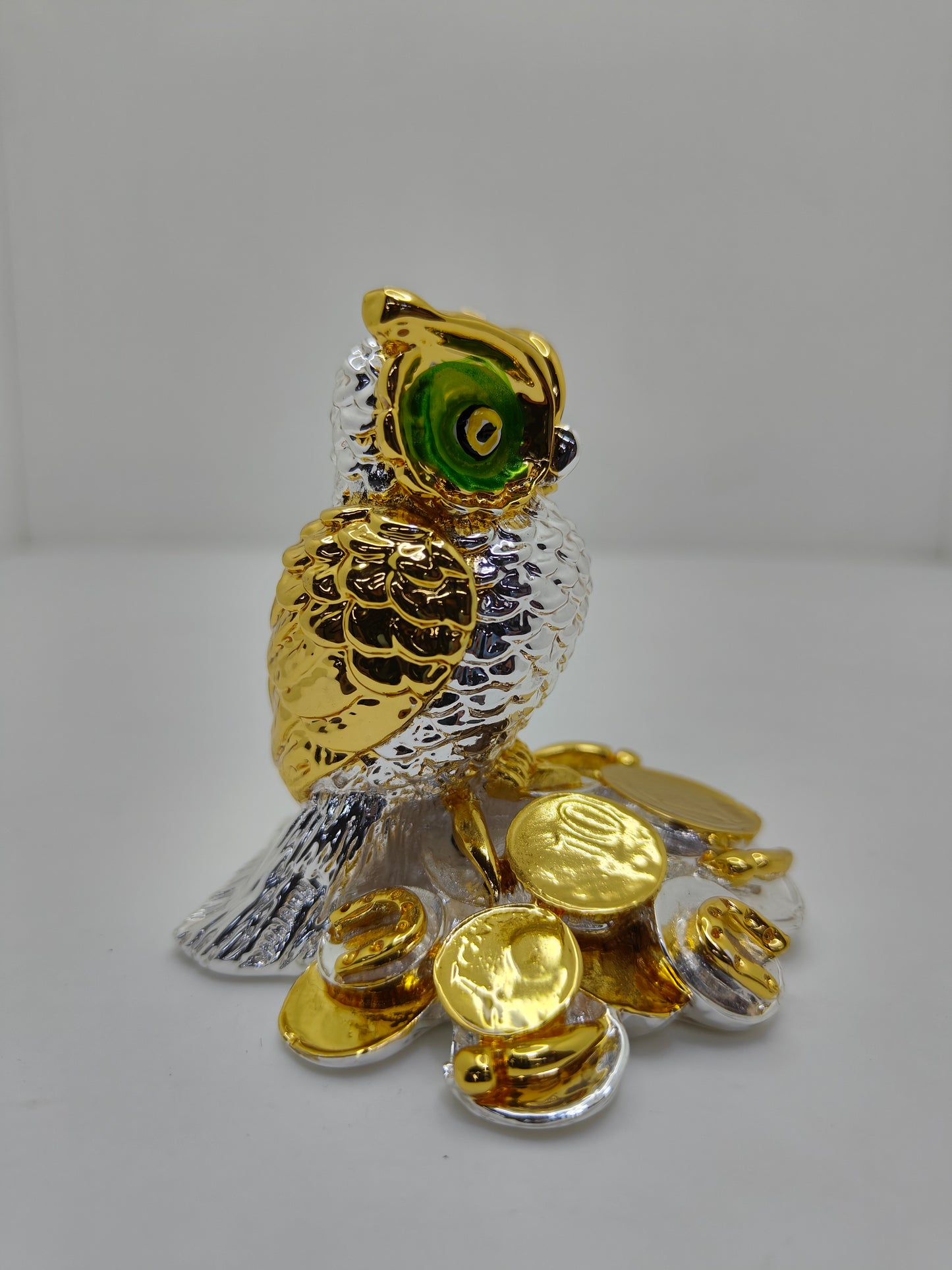 Gold and Silver Plated Owl: Majestic Charm in 3 Inches