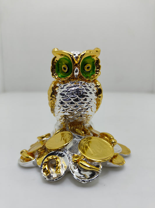 Gold and Silver Plated Owl: Majestic Charm in 2 Inches