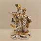 Gold and Silver Plated Radha Krishna: Divine Union in Elegant Design