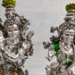 Premium Radha Krishna: Silver Plated Matt Finish with Antique Touch (17 Inches)