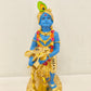 Gold Plated Krishna with Cow: Divine Bond of Love (6.5 Inches)