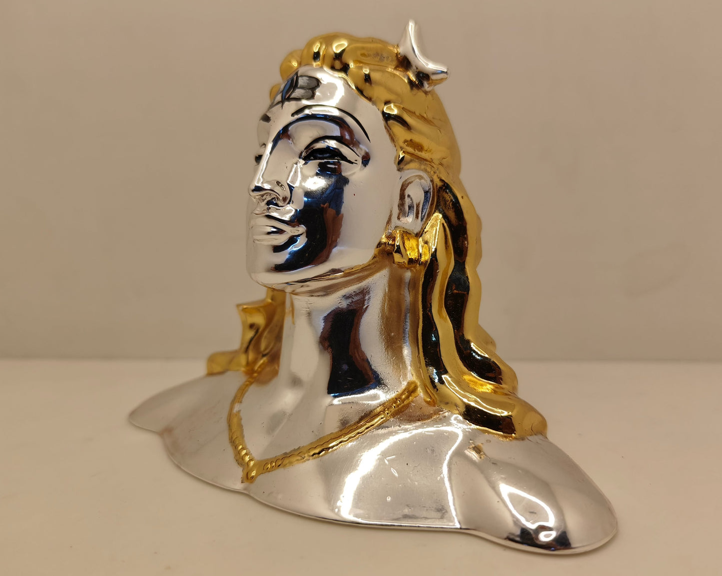 Gold and Silver Plated Shiva (Aadiyogi): Divine Fusion of Gold and Silver (4.5 Inches)