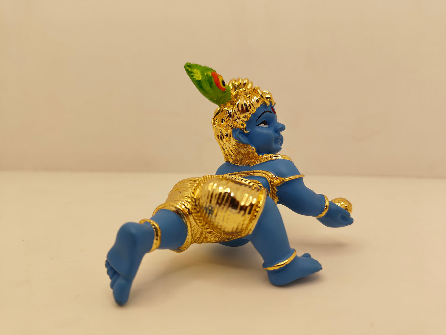 Gold Plated Laddu Gopal: Divine Beauty in Gold (2 Inches)