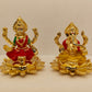 Gold Plated Lotus Laxmi Ganpati Set: Divine Abundance in Gold (3.25 Inches)