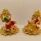 Gold Plated Lotus Laxmi Ganpati Set: Divine Abundance in Gold (3.25 Inches)