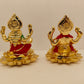 Gold Plated Lotus Laxmi Ganpati Set: Divine Abundance in Gold (3.25 Inches)