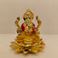 Gold Plated Lotus Ganpati: Divine Elegance in Gold (3.25 Inches)