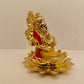 Gold Plated Lotus Ganpati: Divine Elegance in Gold (3.25 Inches)