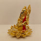 Gold Plated Lotus Ganpati: Divine Elegance in Gold (3.25 Inches)