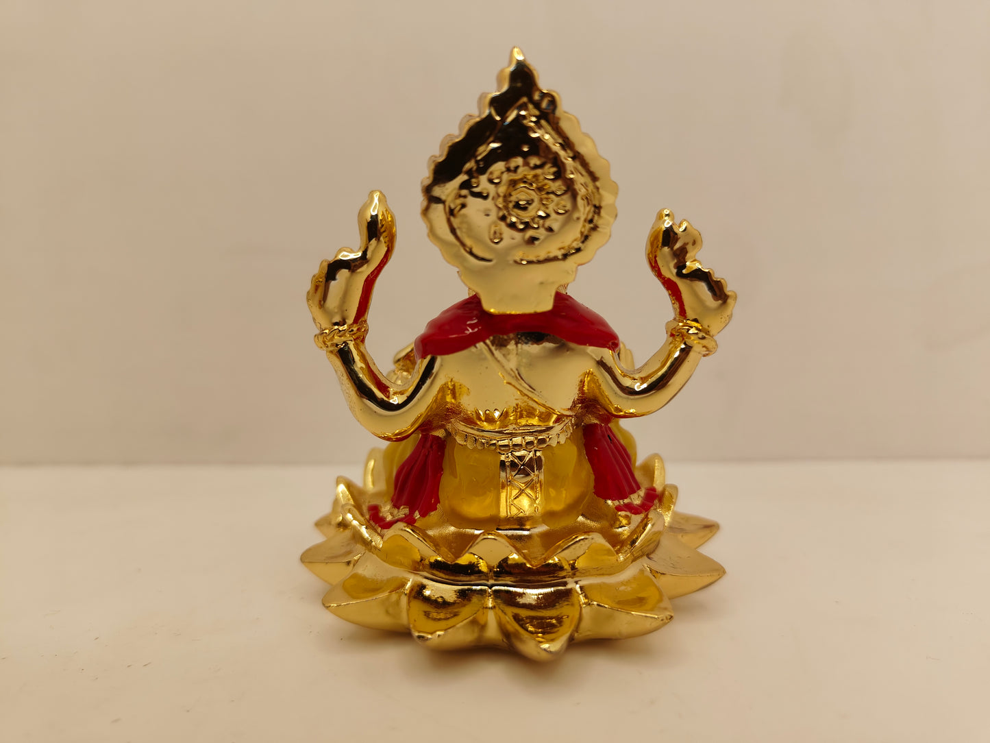 Gold Plated Lotus Ganpati: Divine Elegance in Gold (3.25 Inches)