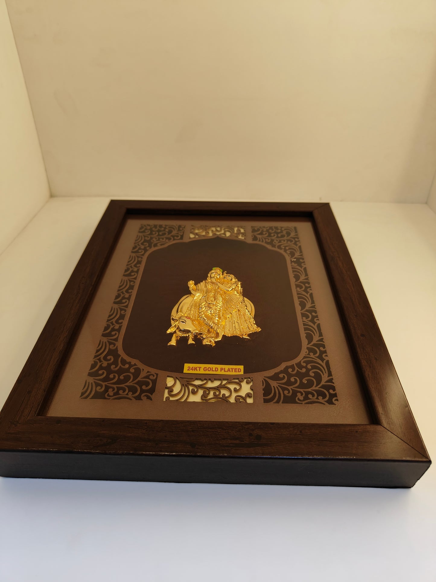 24K Gold Plated Radha Krishna Frame: Divine Beauty in Gold (11.9 Inches)