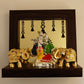 Silver Plated Radha Krishna with Gold Plated Elephant Temple: Divine Harmony