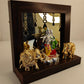 Silver Plated Radha Krishna with Gold Plated Elephant Temple: Divine Harmony