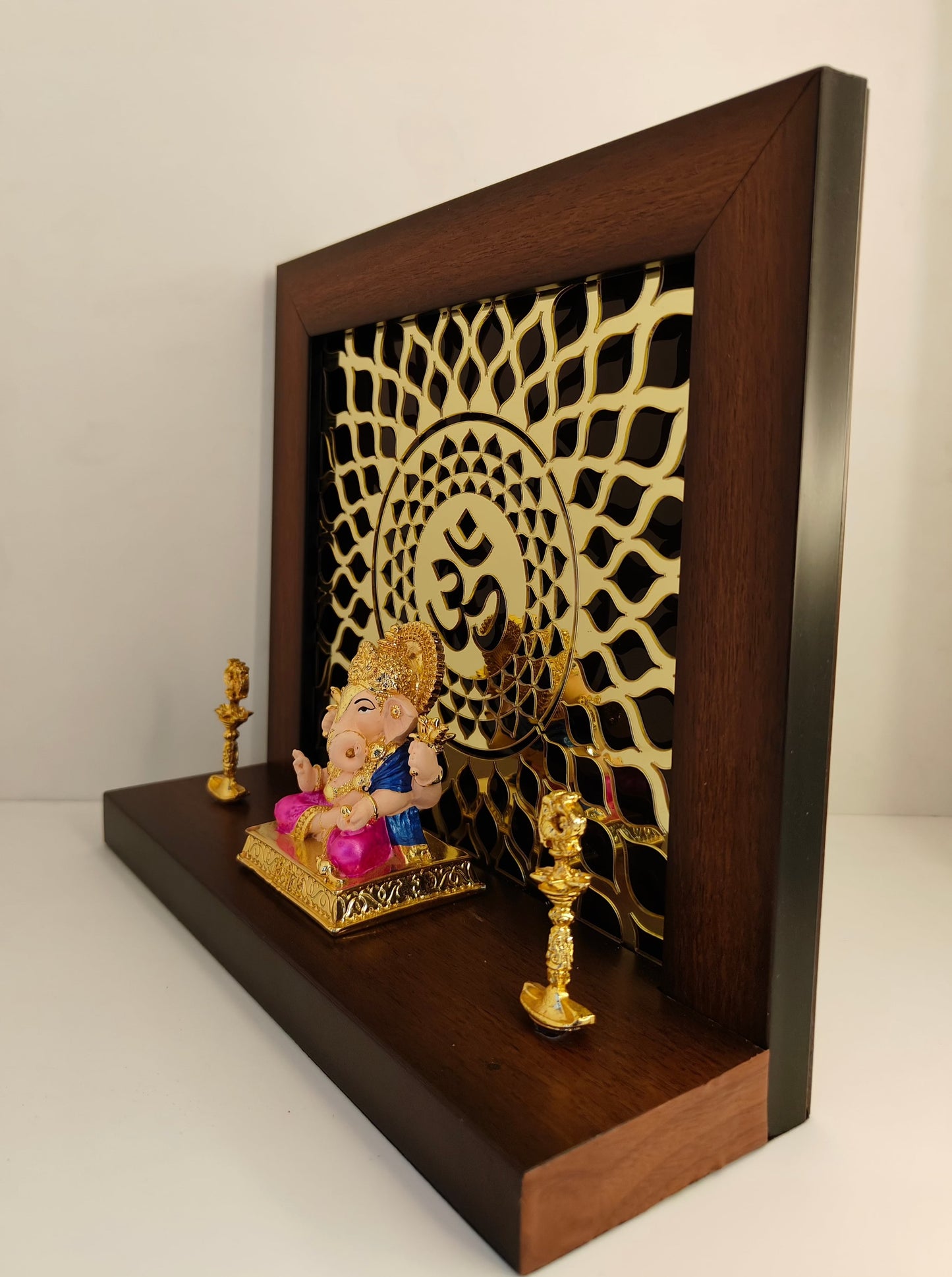 Gold Plated Ganesha Temple: Divine Abode of Lord Ganesha (9.10 Inches)