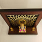 Gold Plated Laxmi Ganpati Set: Elephant Glass Meena Work Temple (9.10 Inches)