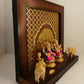 Gold Plated Laxmi Ganpati Set: Elephant Glass Meena Work Temple (9.10 Inches)