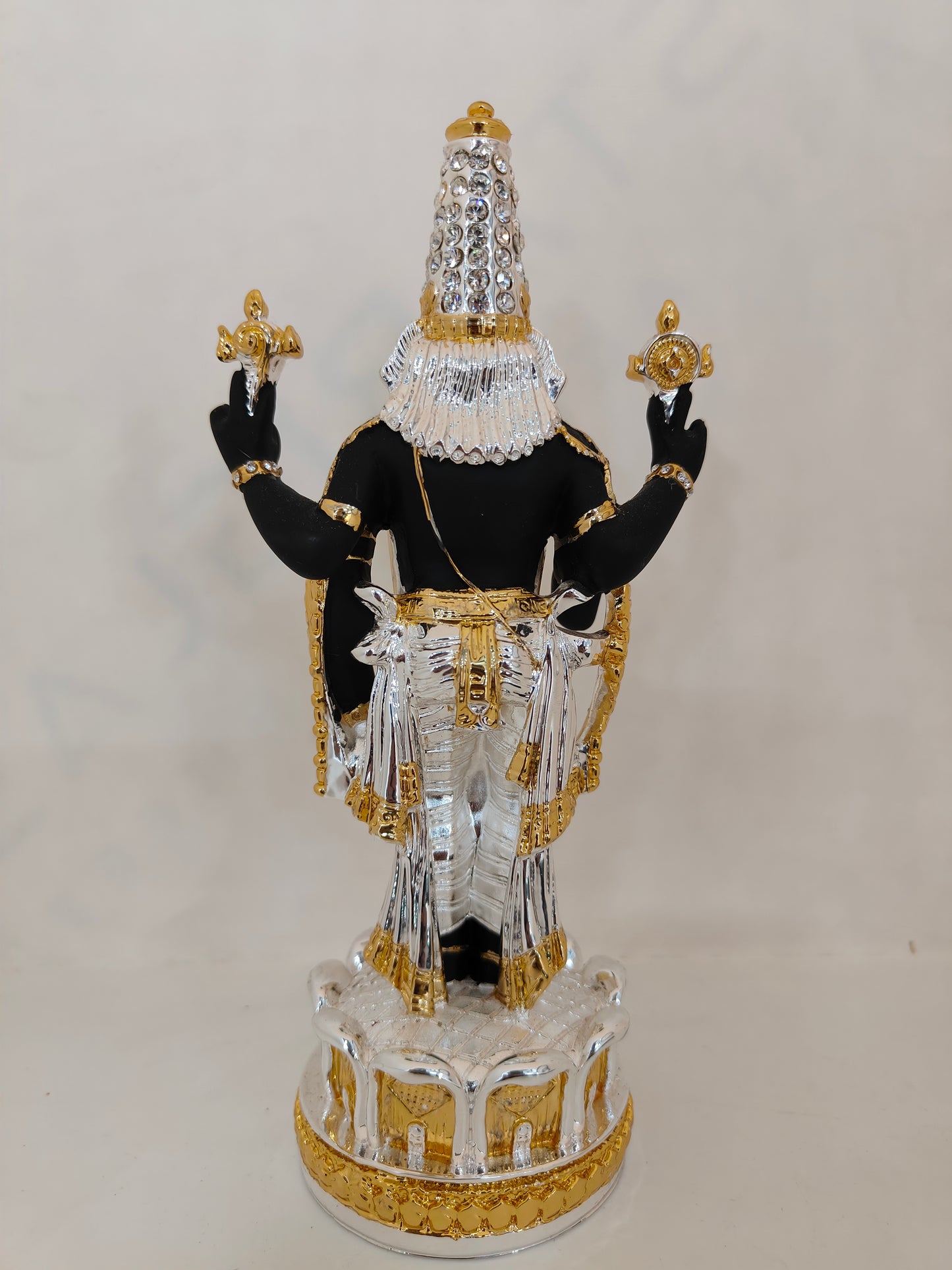 Gold and Silver Plated Lord Tirupati Balaji Statue 8-Inch