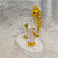 Gold Plated Krishna Ji Hands with Flute Figurine White 4.5 CM