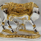 Premium Quality Gold and Silver Plated Kamdhenu Cow Calf 5*6 Inch