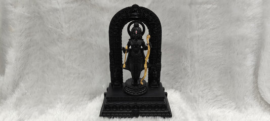 Premium Black Finish Ram Lalla with golden Bow and arrow (6.25 inch ) (For Bulk order contact us on 7700021919)