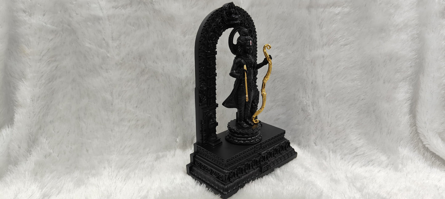 Premium Black Finish Ram Lalla with golden Bow and arrow (6.25 inch ) (For Bulk order contact us on 7700021919)