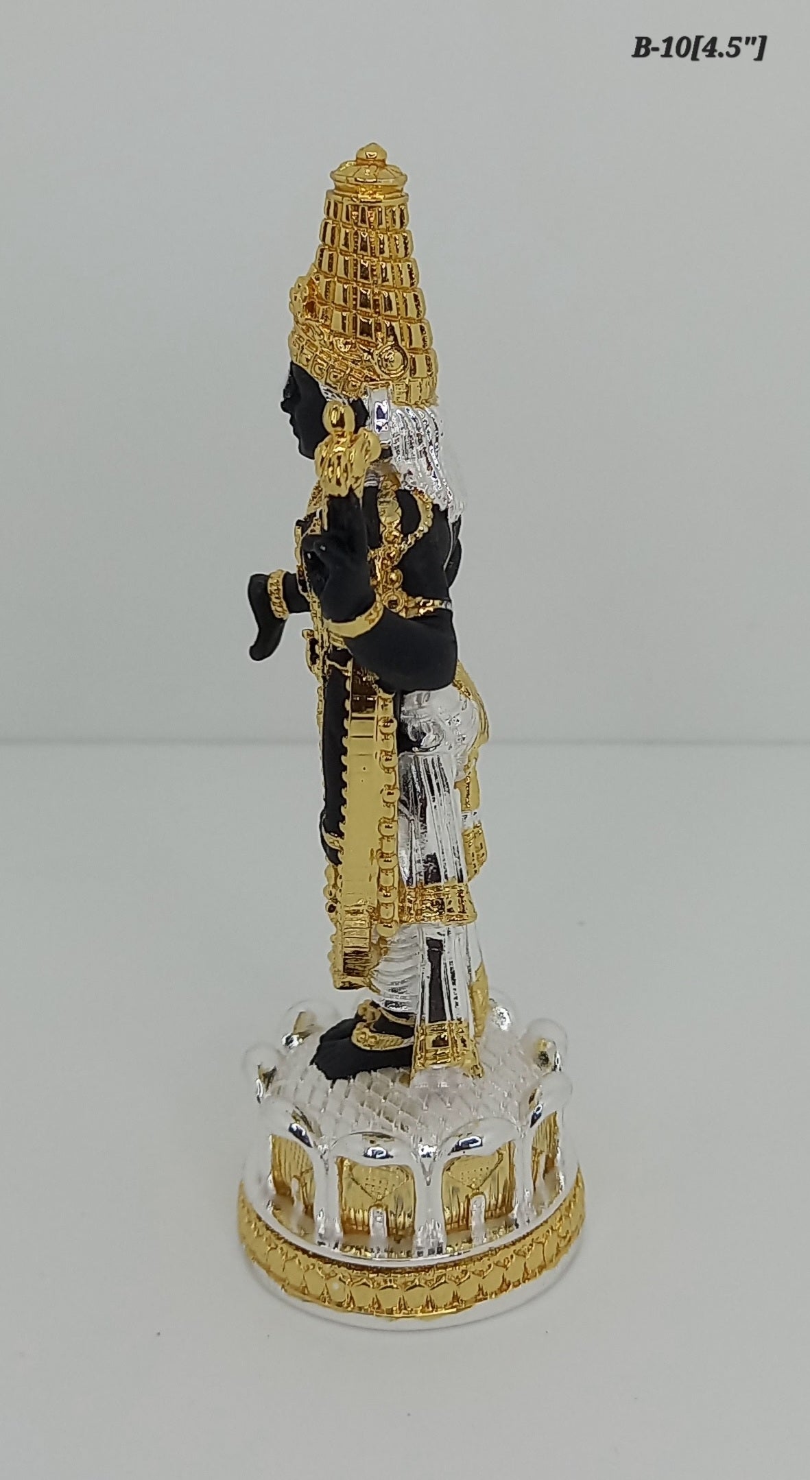 Pure Gold And 999 Silver Plated Lord Tirupati Balaji Statue 4.5 Inch