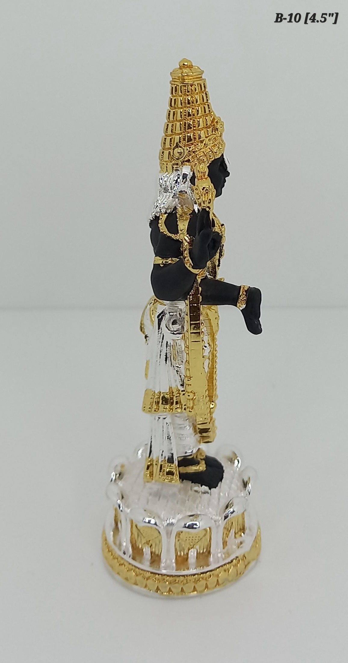 Pure Gold And 999 Silver Plated Lord Tirupati Balaji Statue 4.5 Inch