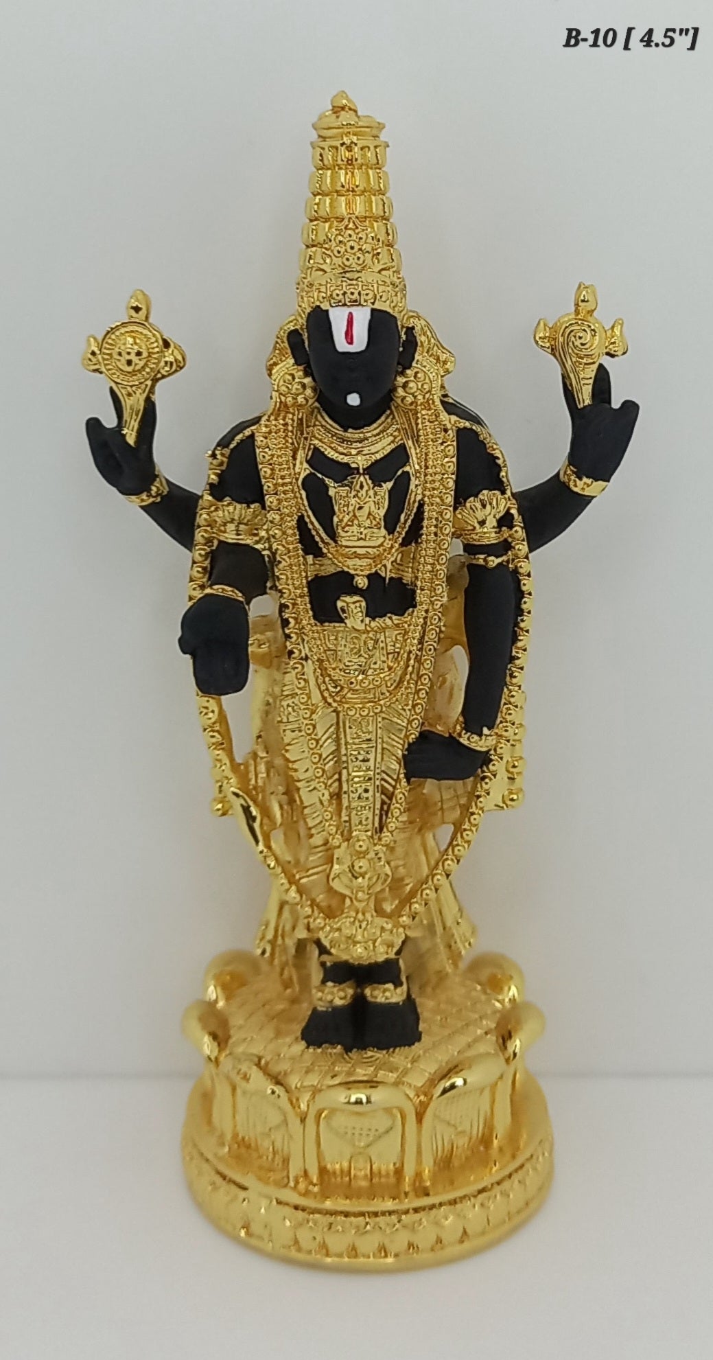 Gold Plated Lord Tirupati Balaji Statue 4.5 Inch