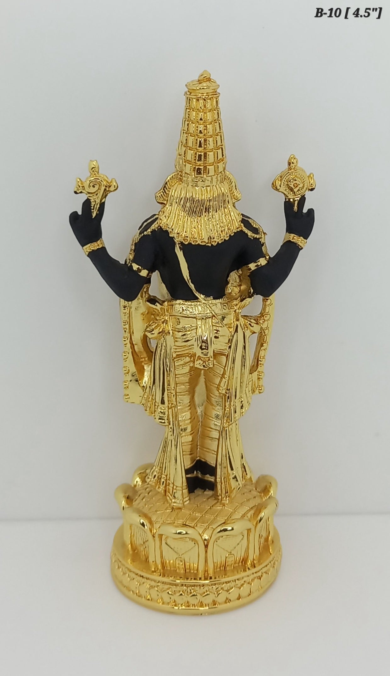 Gold Plated Lord Tirupati Balaji Statue 4.5 Inch