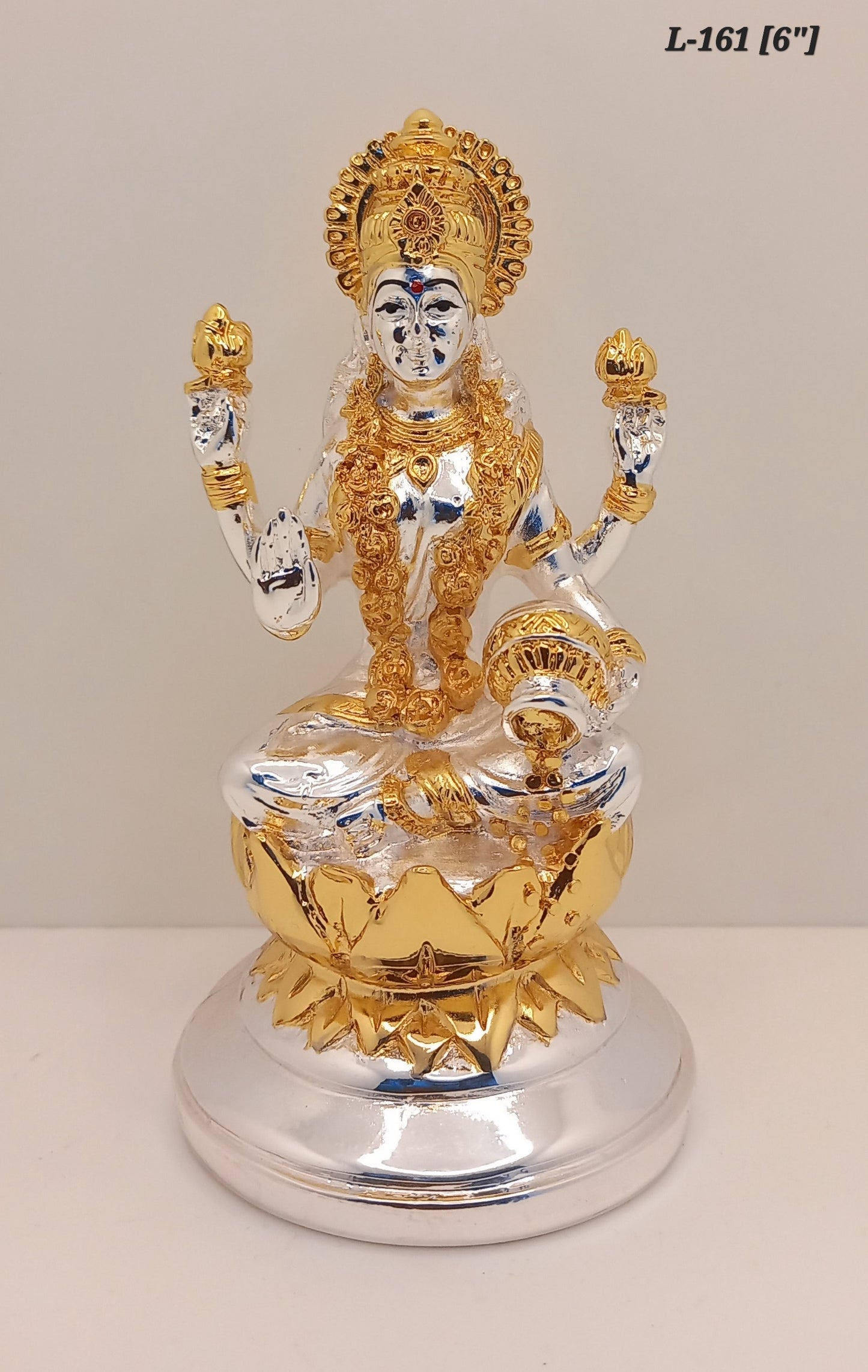 Premium Quality Gold and Silver Plated Ganpati and Laxmi 5 & 6 Inch