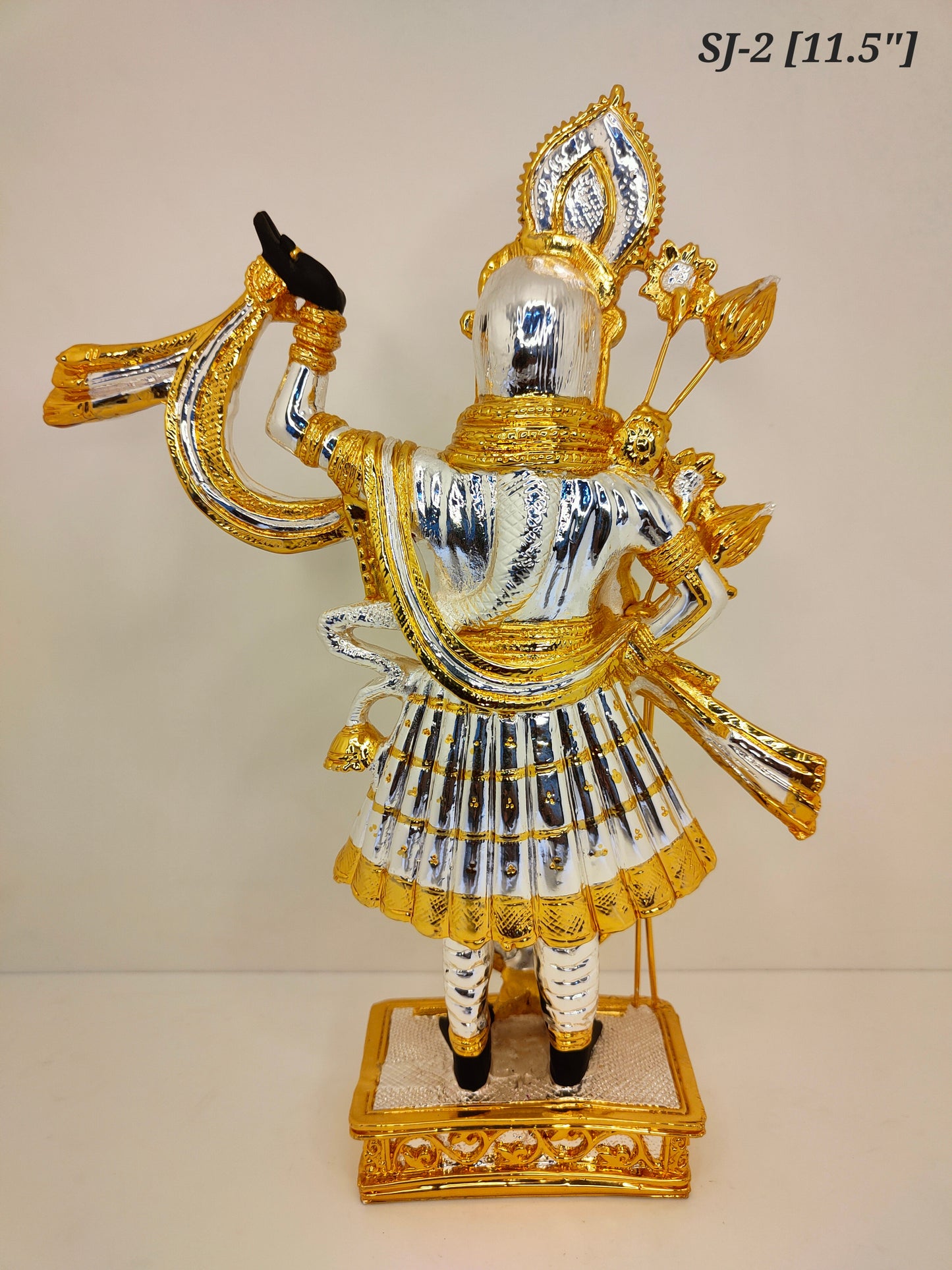 Premium Quality Gold and Silver Plated Shrinath Ji 11.5 Inch