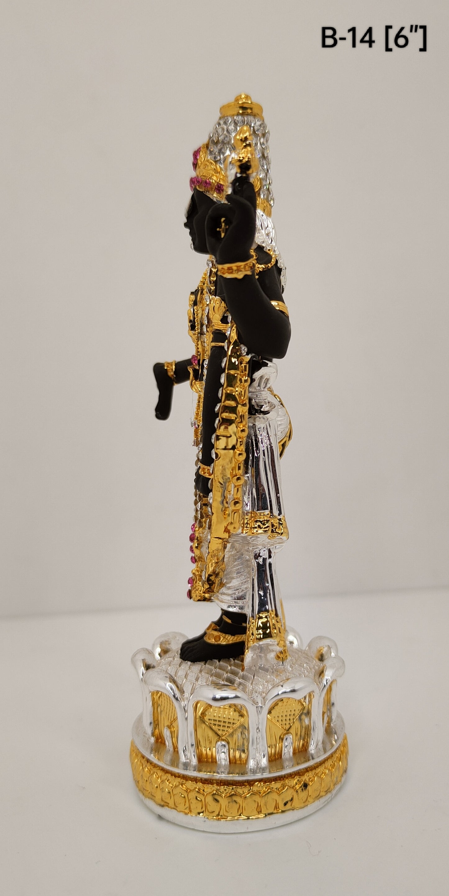 Gold And Silver Plated Lord Tirupati Balaji With Diamond 6 Inch