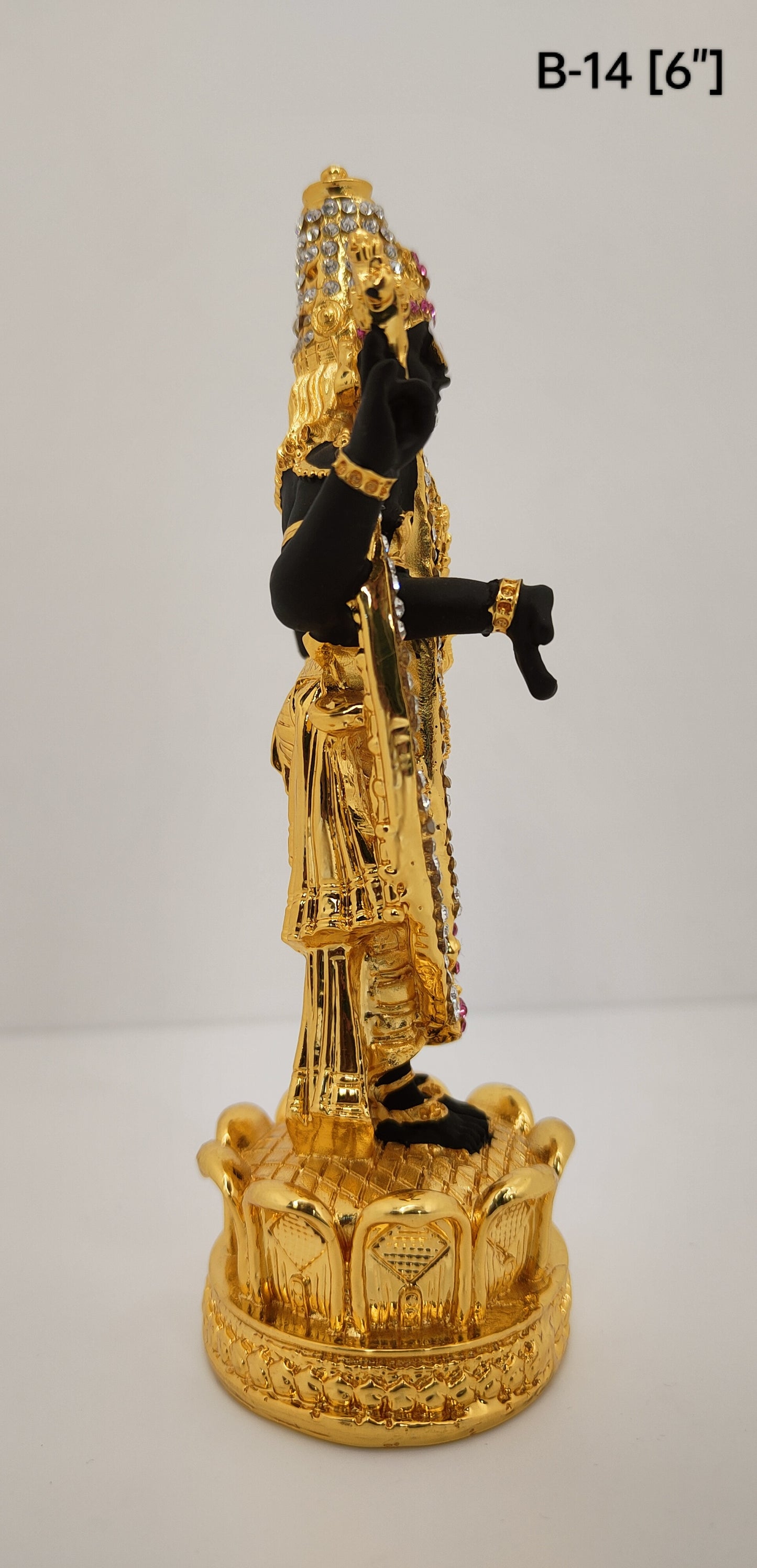 Gold Plated Lord Tirupati Balaji With Diamond  6 Inch