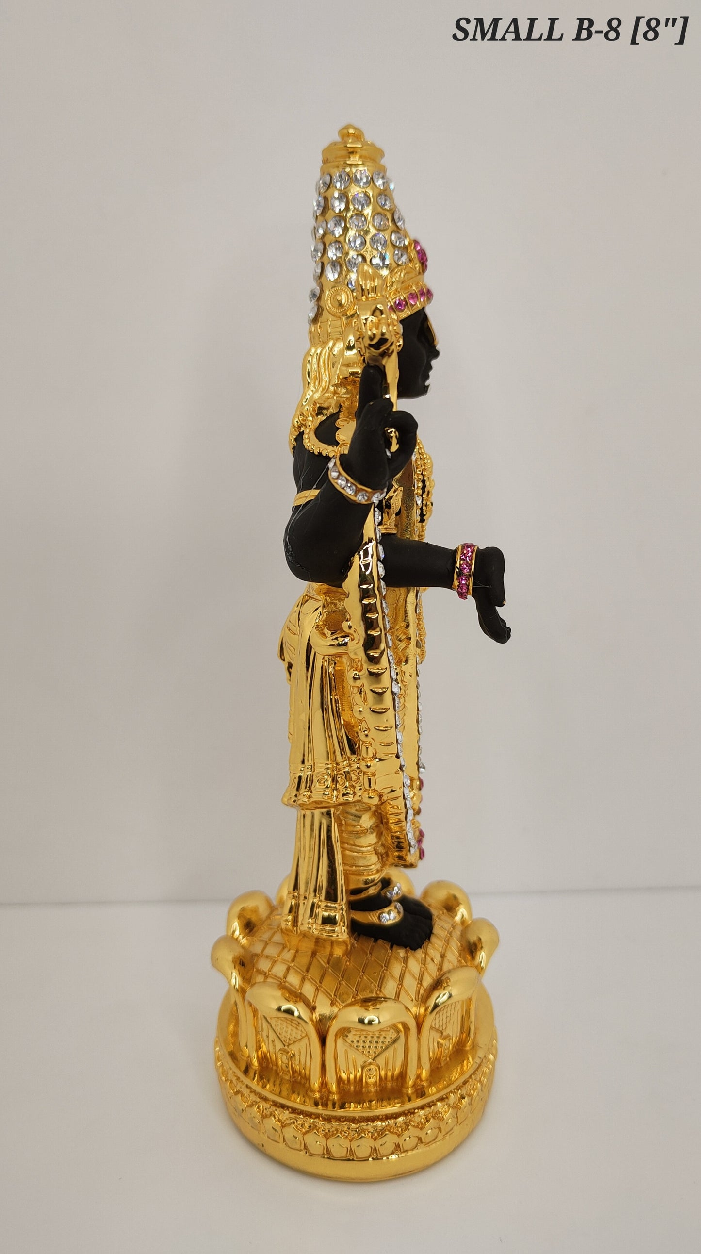 Gold Plated Lord Tirupati Balaji With Diamond 8 Inch