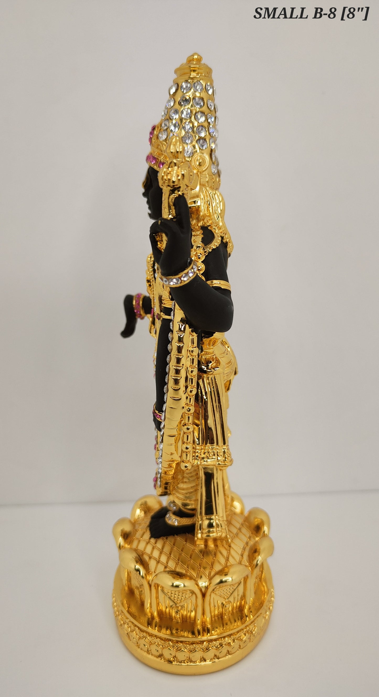 Gold Plated Lord Tirupati Balaji With Diamond 8 Inch