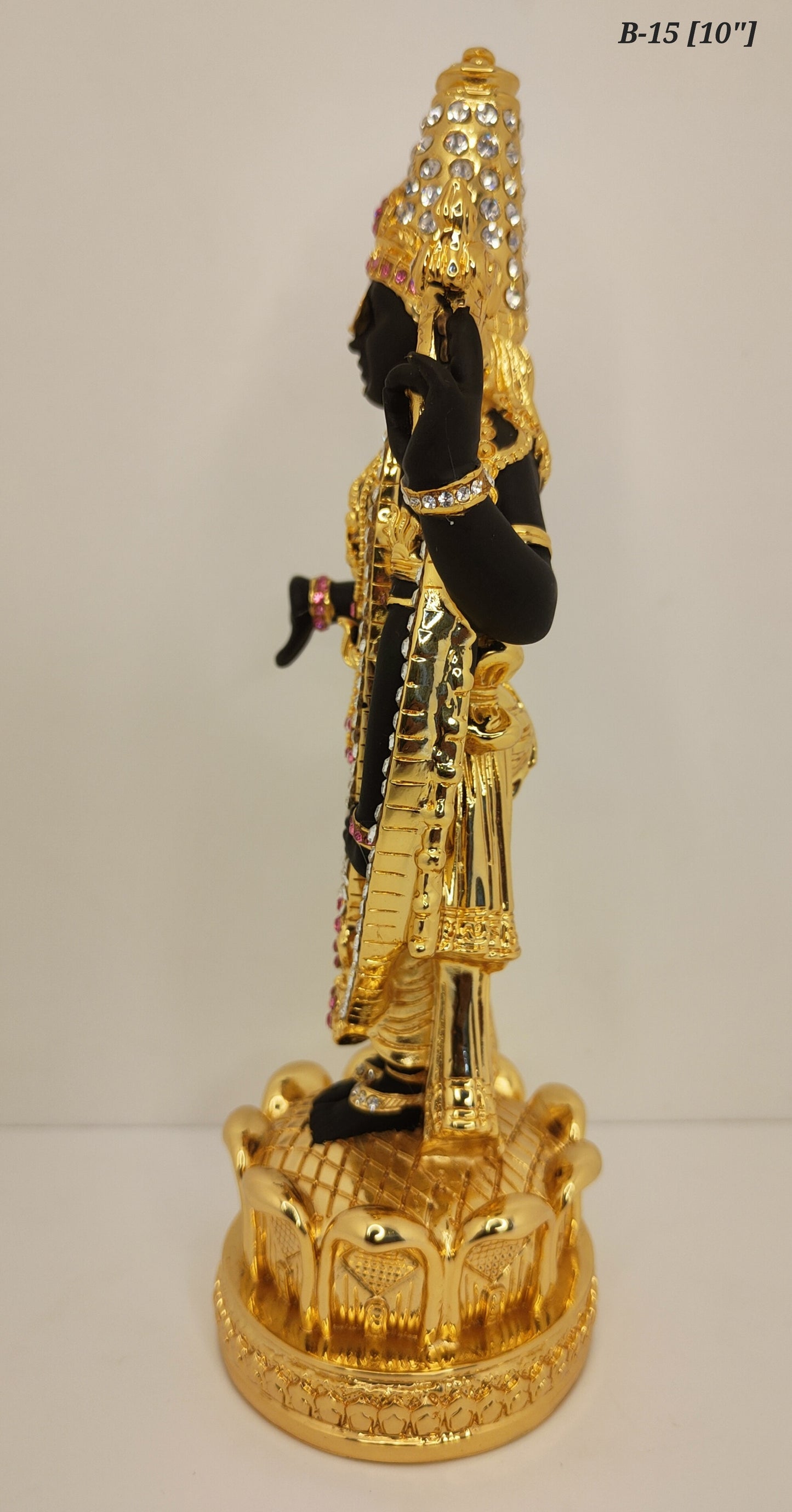 Gold Plated Lord Tirupati Balaji With Diamond 10 Inch