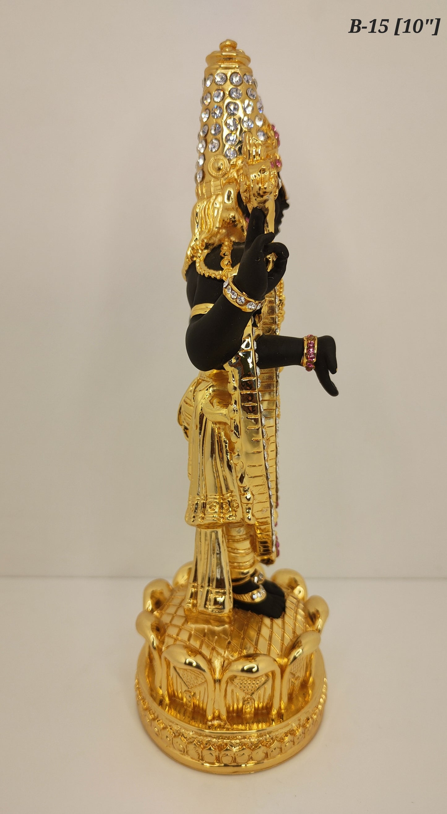 Gold Plated Lord Tirupati Balaji With Diamond 10 Inch