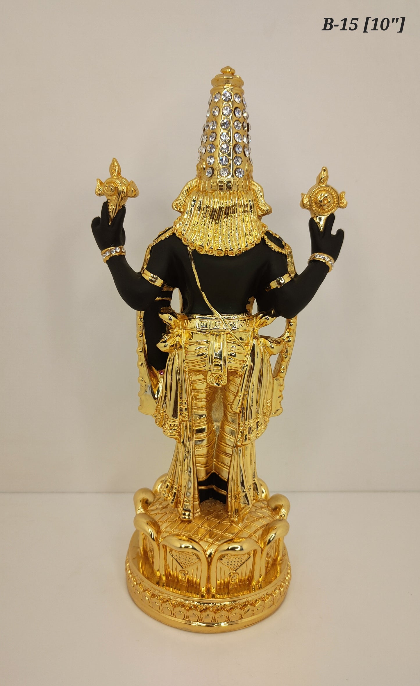 Gold Plated Lord Tirupati Balaji With Diamond 10 Inch