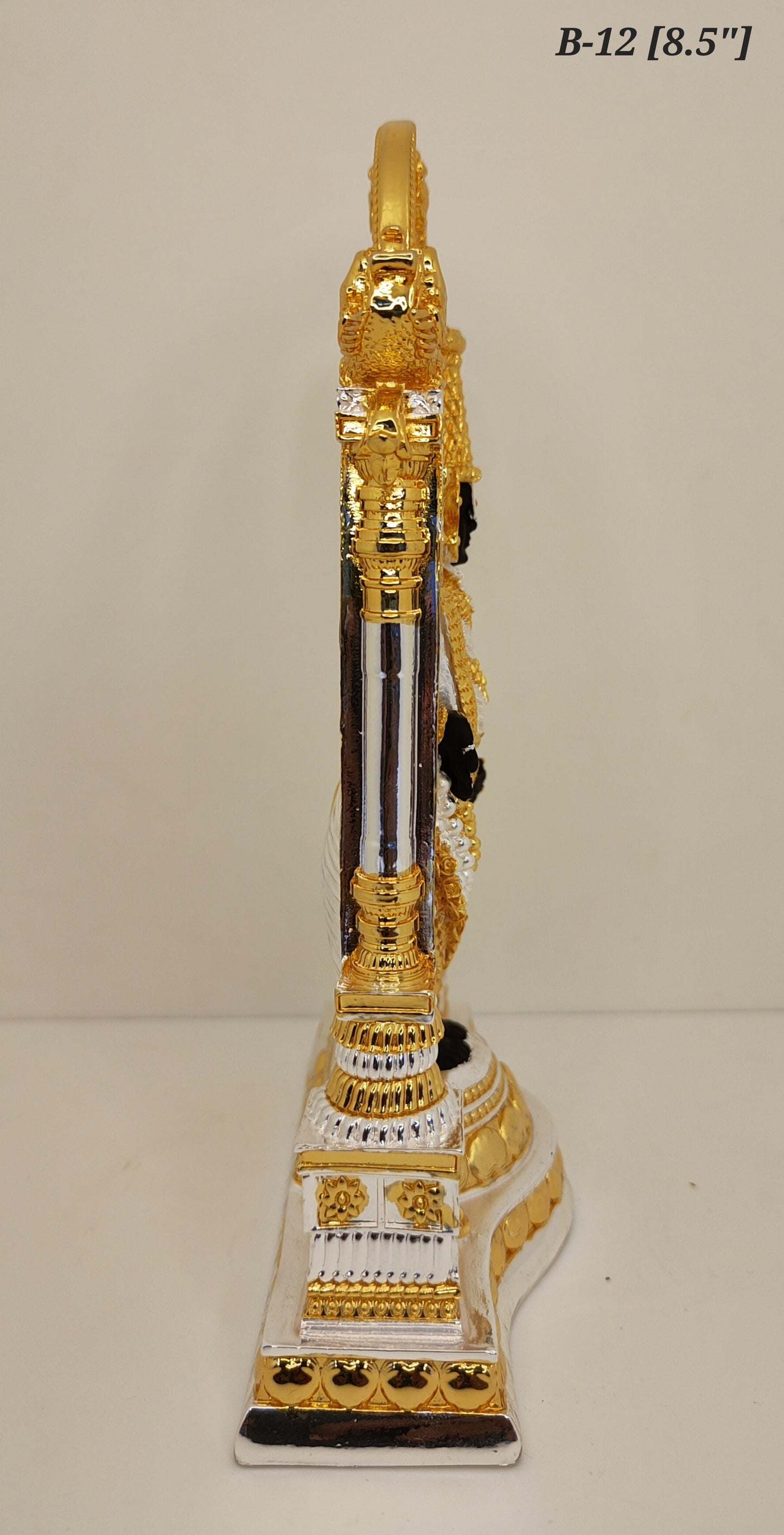 Pure Gold And 999 Silver Plated Arch Tirupati Balaji Statue 8.5 Inch