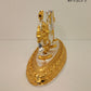 Gold AND Silver Plated Lord Tirupati Balaji Sri Tilak Chakra Statue 2.5 Inch